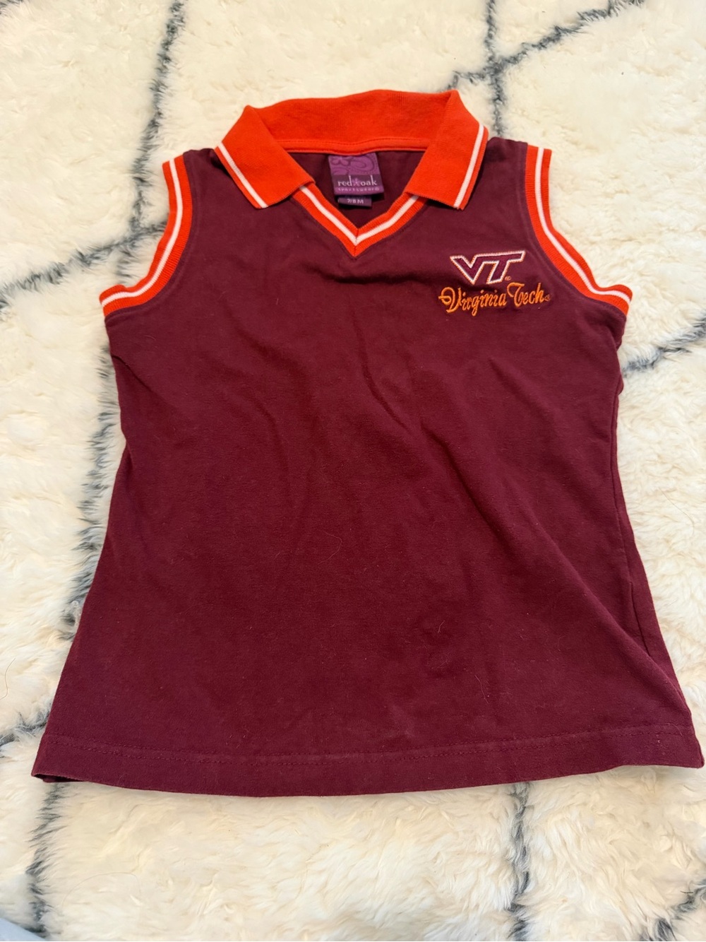 Girls' Maroon Virginia Tech Polo Top